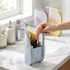 Waterproof Toothbrush Toiletry Pouch Clear Large Capacity Portable Beauty Holder Vertical Zipper Closure Toiletry Bag