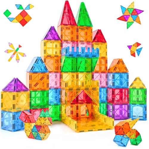 

Magnetic Blocks, 80 Pieces, Magnetic Tiles, Magnetic Toy, STEM Learning, Educational Construction Toy, Ages 6+, Boys and Girls, Classroom, Kindergarte
