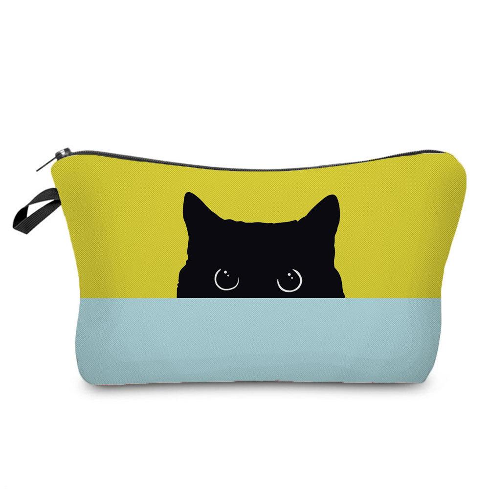 Women Cat Print Cosmetic Bag Toiletries Organize Travel Storage Case  6440