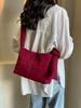 Korean Style Women's Cotton-Padded Crossbody Messenger Bag - Solid Color, Large Capacity