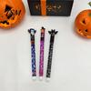 Barevná Halloween pera Stíratelná gelová 0,7 mm Téma čarodějnice a netopýra Roztomilé kancelářské potřeby s vestavěnými gumami Školní pro studenty Pera