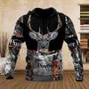 Mode Homme 2025 Chasse Hoodie Lâche Grande Taille 3D Imprimé Animal Cerf Super Lâche Hoodie Harajuku Passionné de Mode Sweatshirt Homme