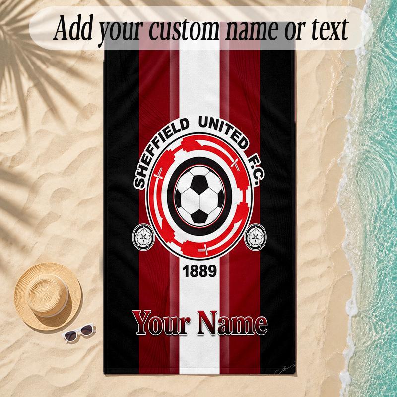 Plaj Havlusu Sheffield United FC Kişiye Özel İsim Metni Kişiselleştirilmiş Yumuşak Havlu Plaj Havuzu İç Mekan Ev Dekorasyonu Hediye