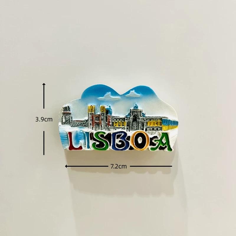 Lisbon Portugal Resin Fridge Magnet Stickers Travel Souvenir Gift Landscape Refrigerator Magnet Home Kitchen Decor