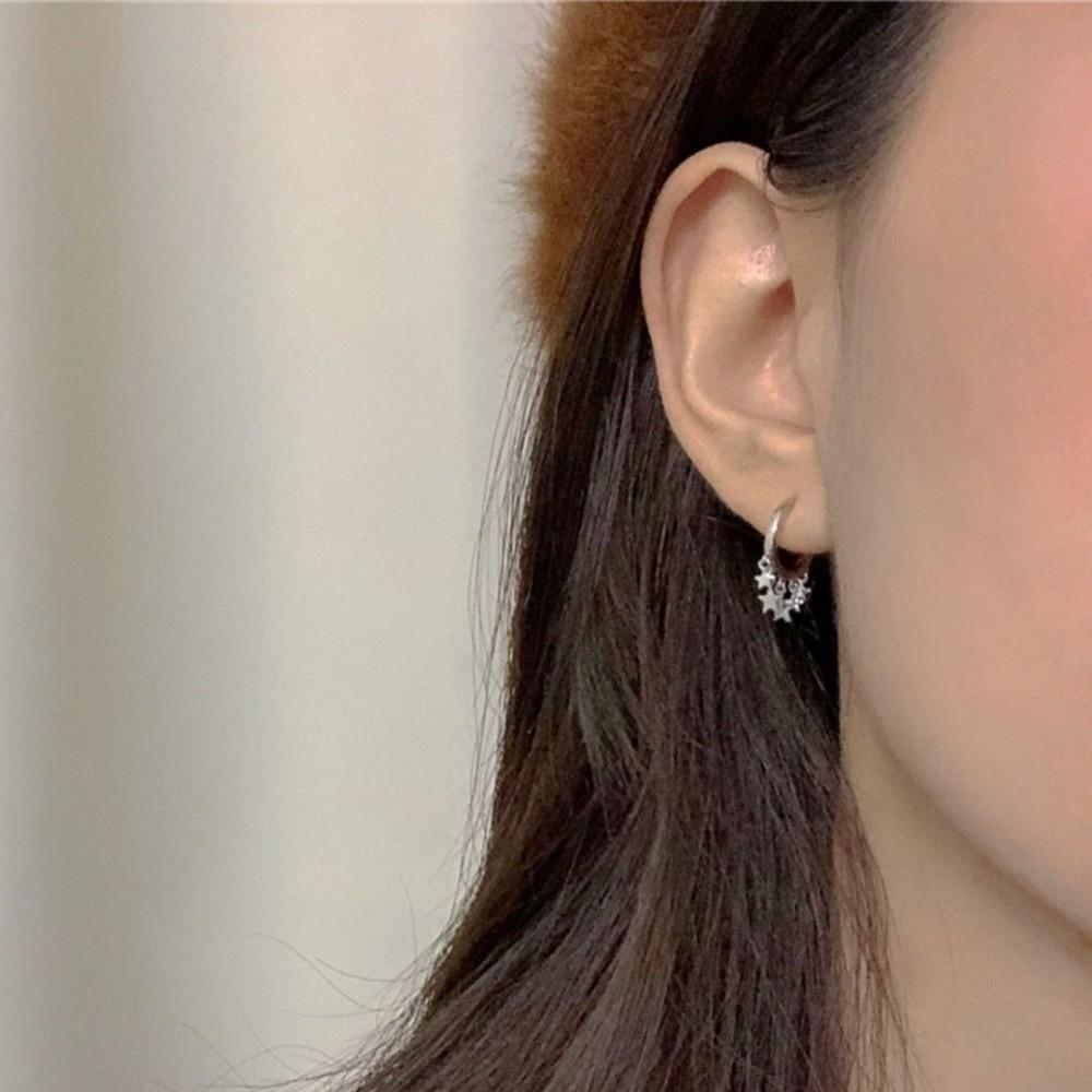Cool Star Hoop Earrings Temperament Star Earrings Exquisite Pentagram Tassel Earrings  Party