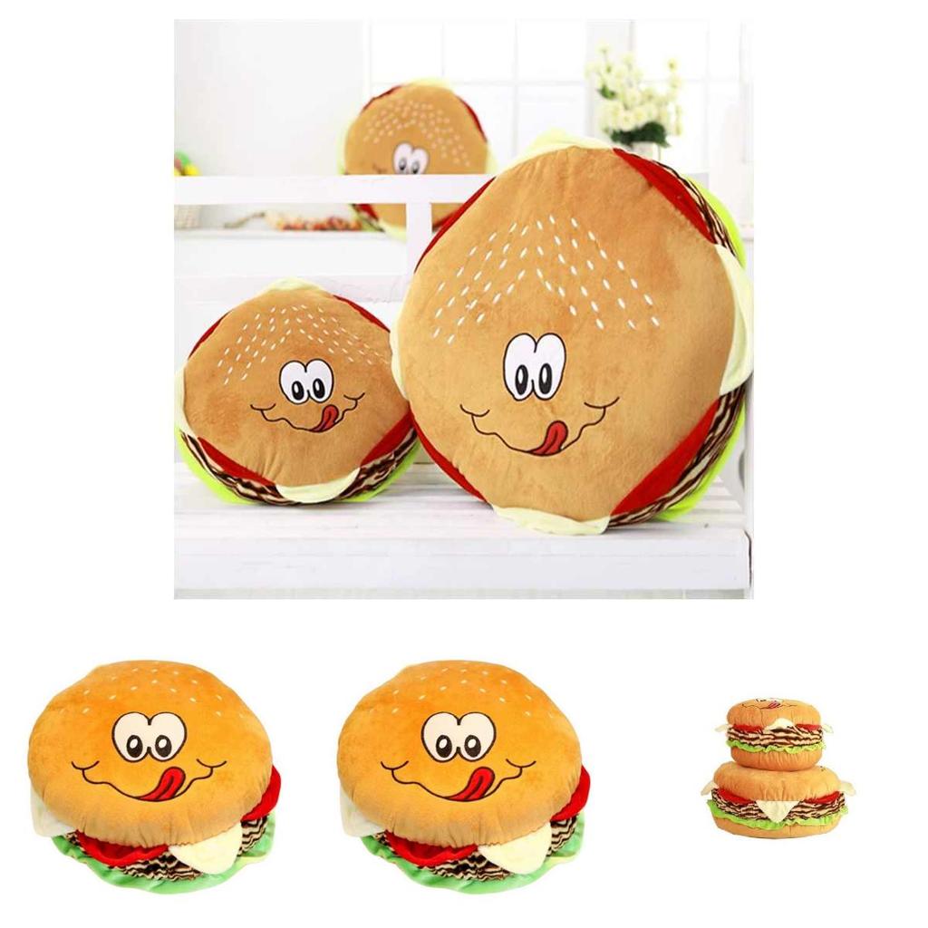 Creative Plush Toy Hamburger Cushion With Pp Cotton Filling For Kids Comfort And Gift