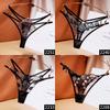 [Free Shipping] 2/4 Independent Packs, Black Embroidered Sexy Thong Female Sentiment Perspective Hot Underwear Thin