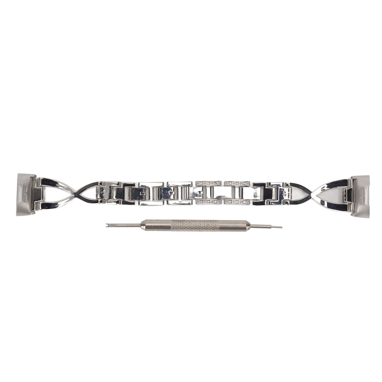 

for Samsung Galaxy Watch Band Zinc Alloy Watchband Bling Dressy Bracelet Watch Strap Replacement for Men Women Silver