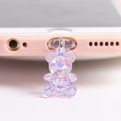 Phone Dust Plug Charm Kawaii Acrylic Bear Jack Пилозахисна пробка Anti Dust Cap Charge Port Plug для телефону