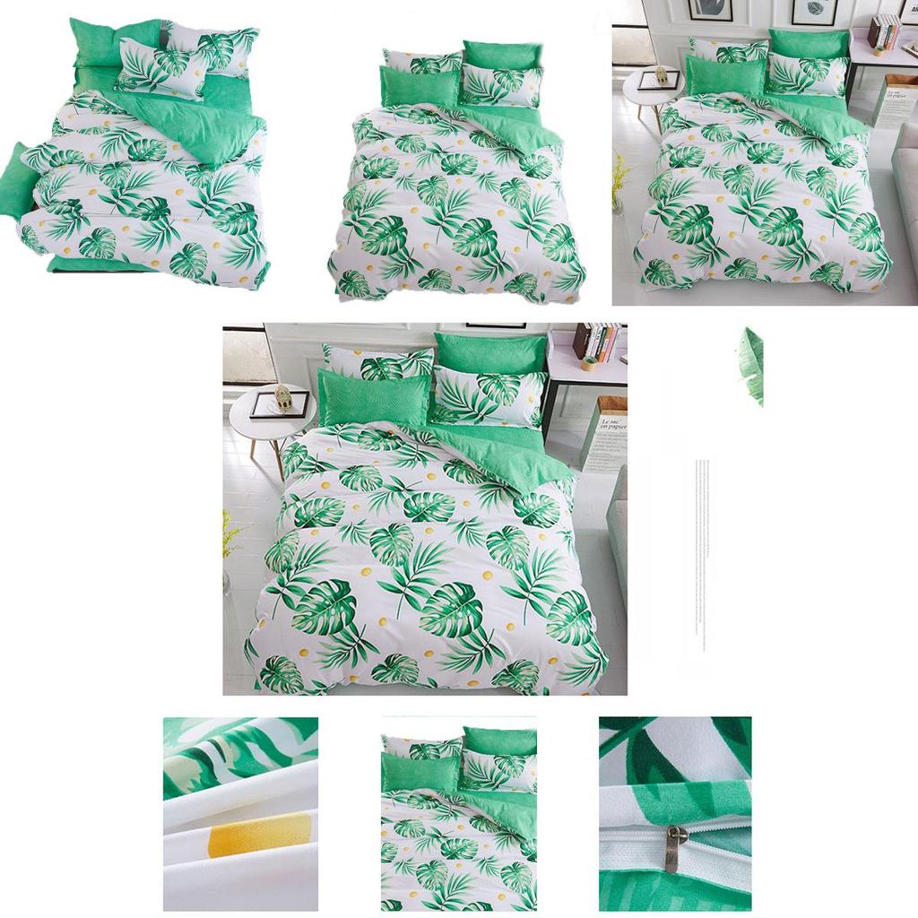 Ultra-soft Tropical Leaf Quilt Cover Doona Cover Duvet Cover Bedding Set Single Double King