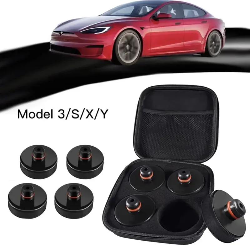 Pacote com 4 Ferramentas de Reparo para VeículosPara Tesla Almofada de Silicone para Elevação com Macaco Ponto Adaptador Para Modelo 3 Modelo Y Modelo S Modelo X Com Bolsa de Armazenamento