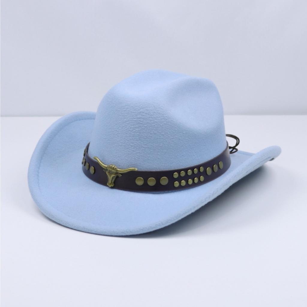 Popular cowhead jazz hat, vintage ethnic style wide-brimmed woolen hat, British gentleman's conical felt hat