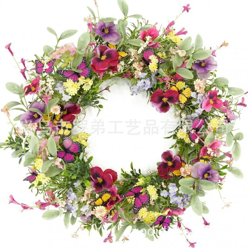 Artificial Flower Wreath Easter Valentines Day Hotel Restaurant Door Decorations