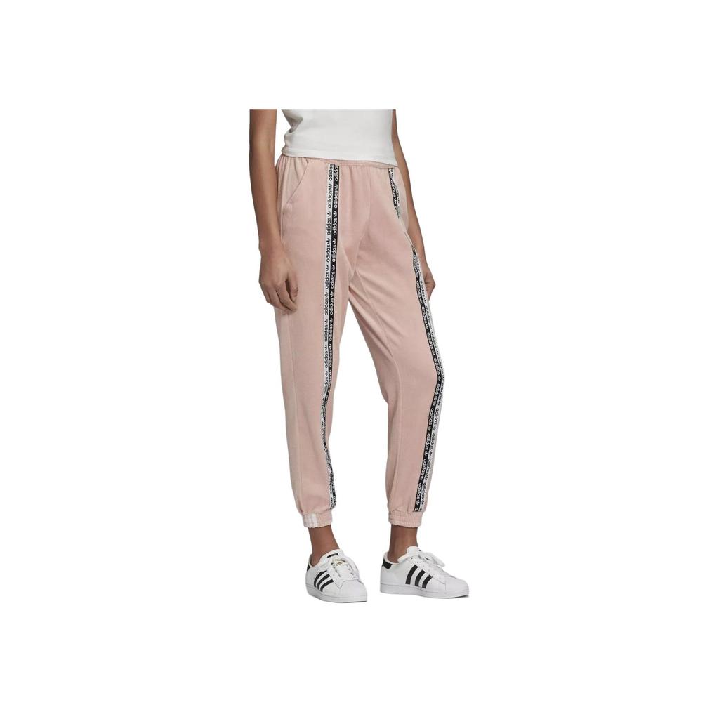 Adidas Originals Colorblock Letter Print Comfort Knit Joggers Women Bottoms Pink GI0982