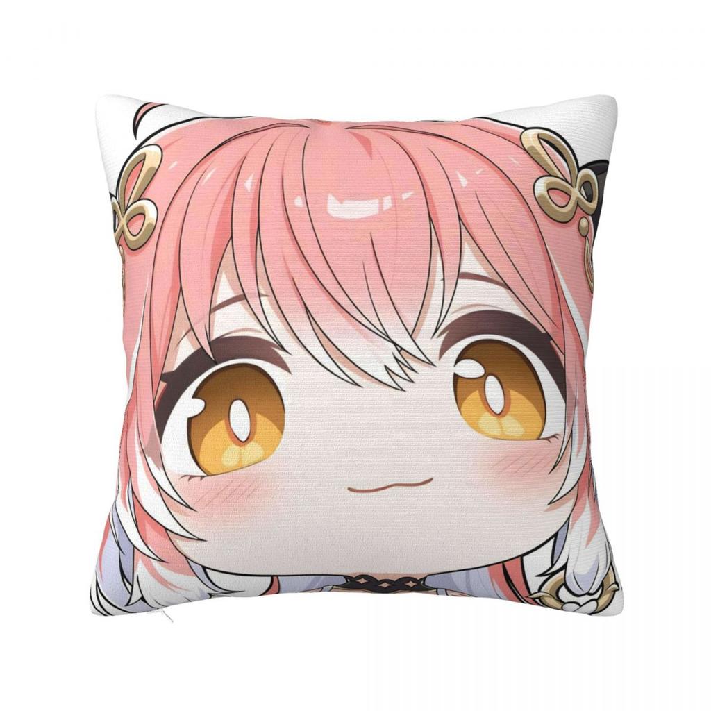 Pillow Case Cute Q Version Wuthering Waves Rinascita Phoebe Zani Square Pillow Cover Kawaii Cushion Cover Car Home Decorative