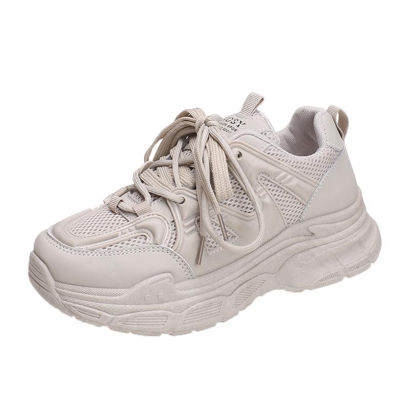 

Сетчатые дышащие повседневные кроссовки 2024 весна-лето новинка модные универсальные удобные на толстой подошве спортивные женские туфли 40 серый