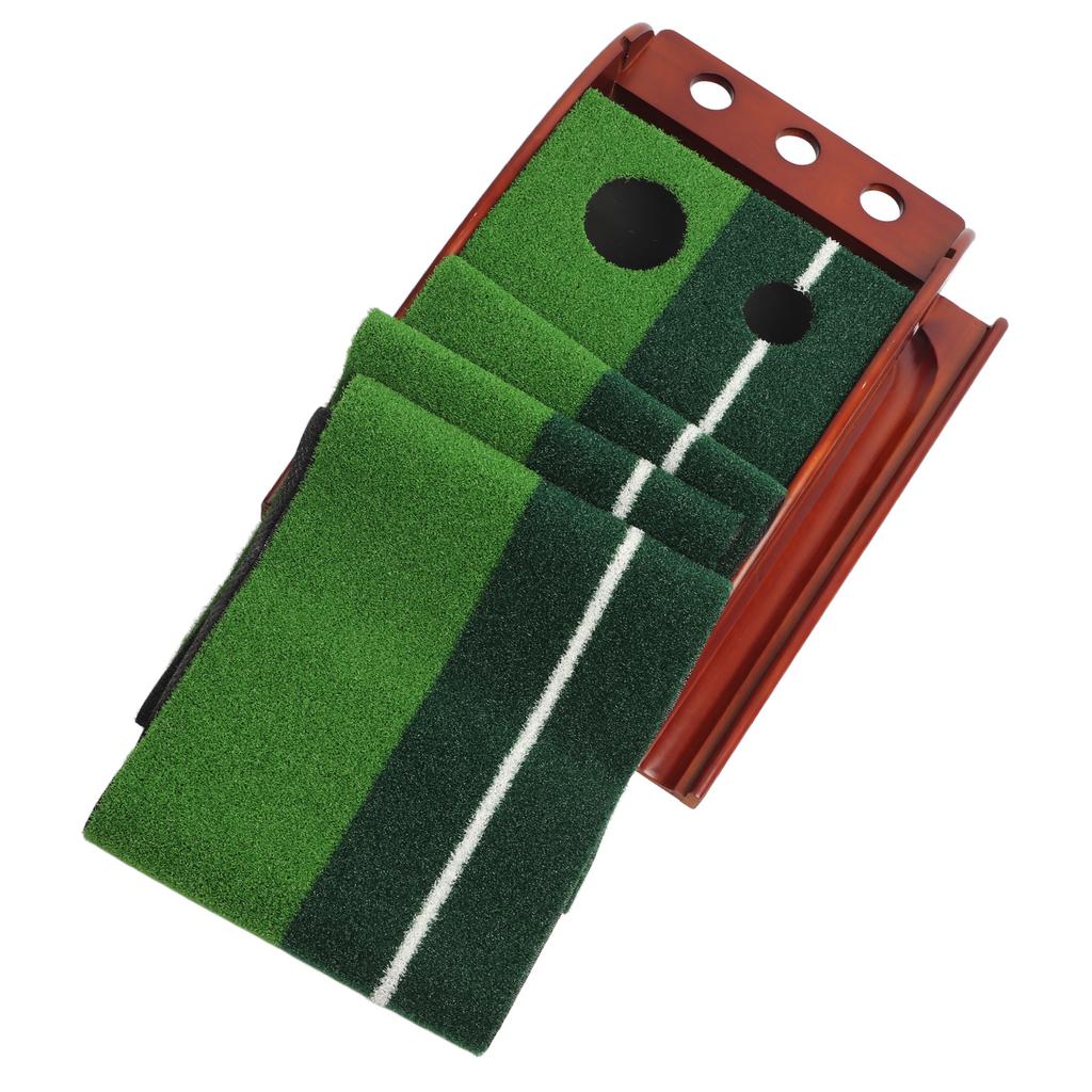 Mahogany Putting Practice Mat Indoor Putter Exercise Blanket Putting Practice Set for Sports