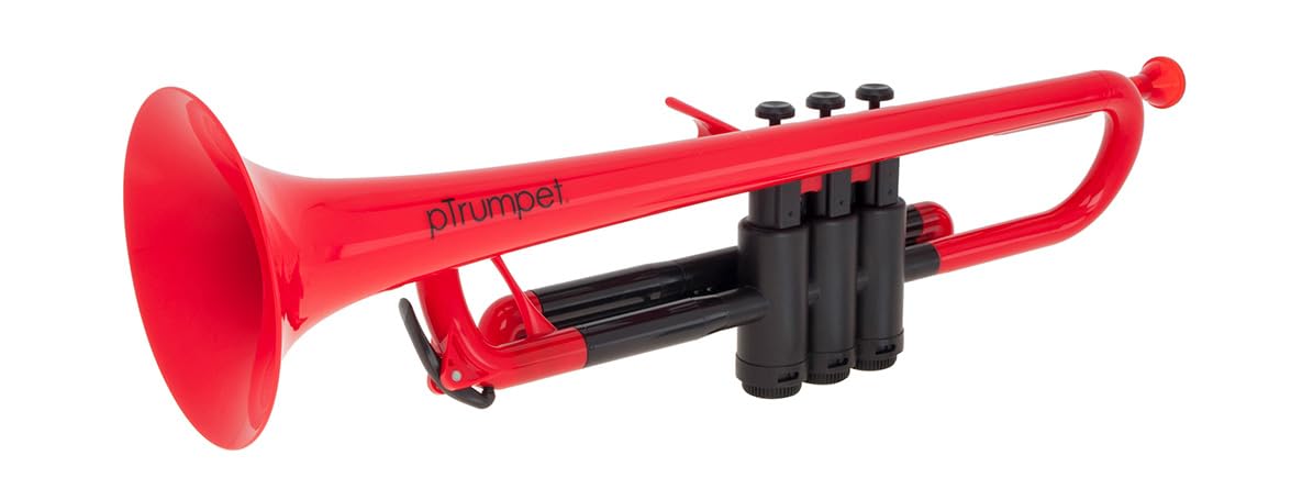 

PTRUMPET1R Красный и Сумка для переноски pInstruments Пластиковая Духовая Bb Легкая и Прочная ABS с Антибактериальными Свойствами [Мундштук в комплекте] красный