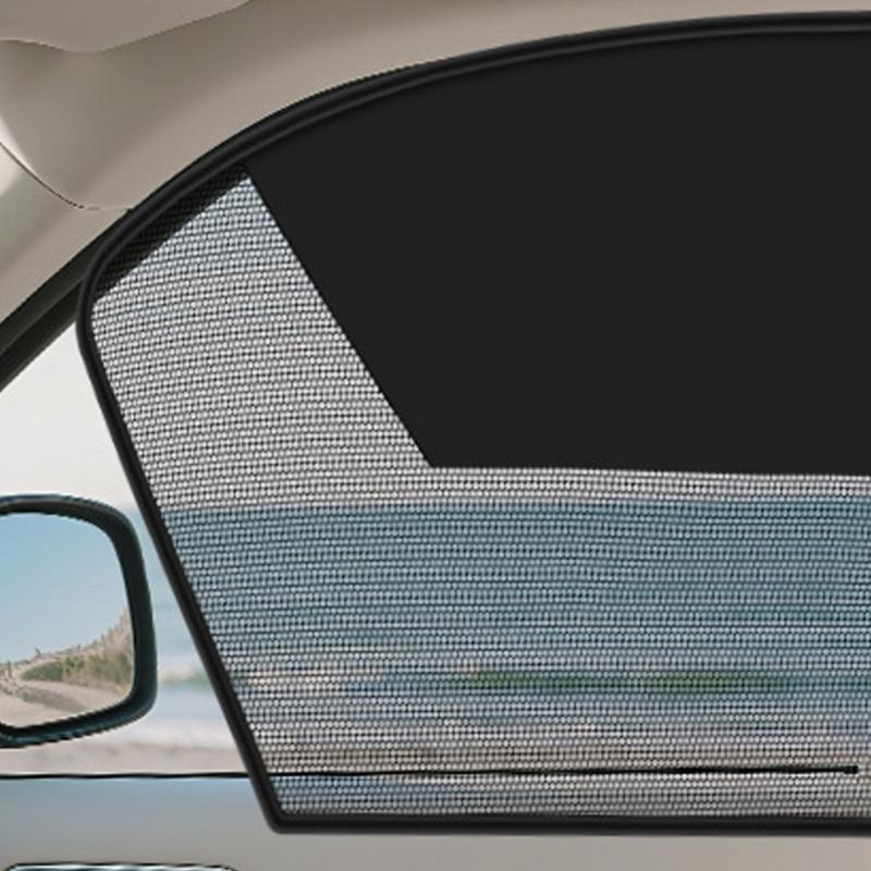 Front Row Car Side Privacy Cover with Magnetic Edge Design, Two-Piece Mesh Curtain for Daily Road Use and Parking
