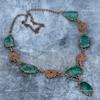 Fancy Green Tourmaline Gemstone Copper Electroformed Chain Handcrafted Necklace VP-109