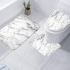 3 Pieces Bathroom Rug Set Non Slip U Shape Toilet Floor Rugs Mat with Lid Cover