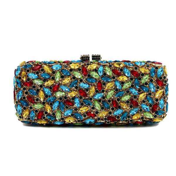 WHTUOHENG Blaue Strasssteine Silbernes Metall Abend-Clutch-Tasche Für Damen Kristall Hochzeit Braut Handtasche Diamant Party Abschlussball Clutches
