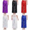 Shiny Allover Sequin Pants for Girls Elastic Waistband Loose Dance Trousers Fully Lined