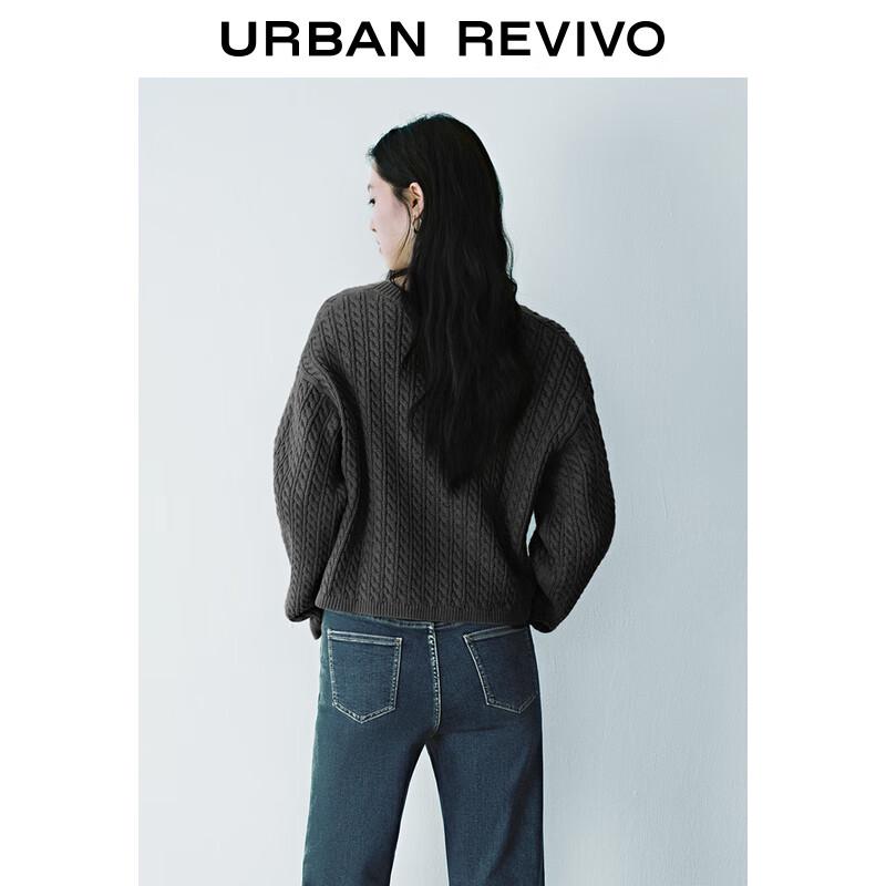 UR Women's Retro Color-block Cable Knit Sweater