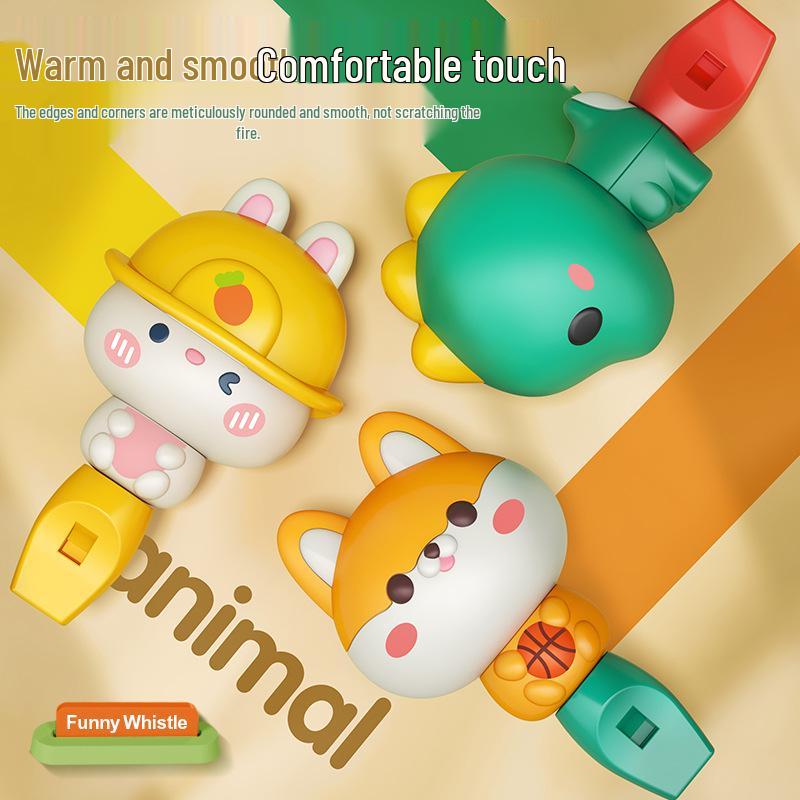 Children's Cartoon Whistle Toy with Lanyard: Small Trumpet, Floating Ball, Water Bird Design for Lung Capacity Exercise