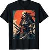 Japan Samurai Krieger Skelett Ukiyo Tinte Kunstwerk Samurai T-Shirt