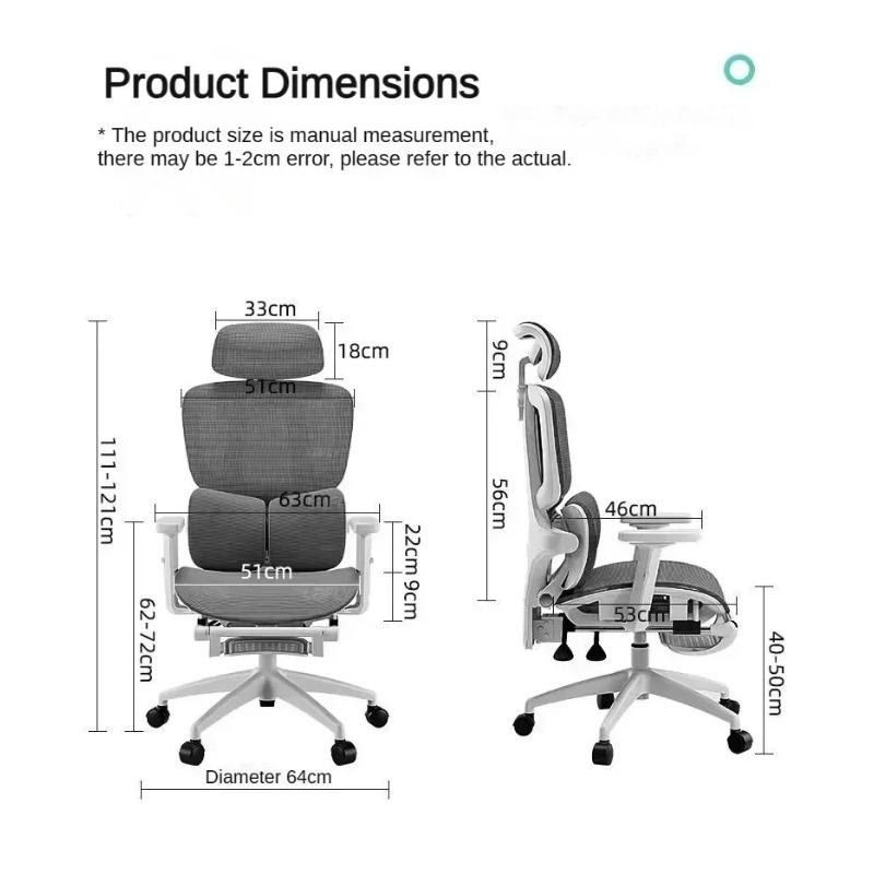 Ergonomic Office Chair, Mesh Office Chair with High Backrest, Swivel Desk Chair with Adjustable Lumbar Support, Home Computer Gaming Chair