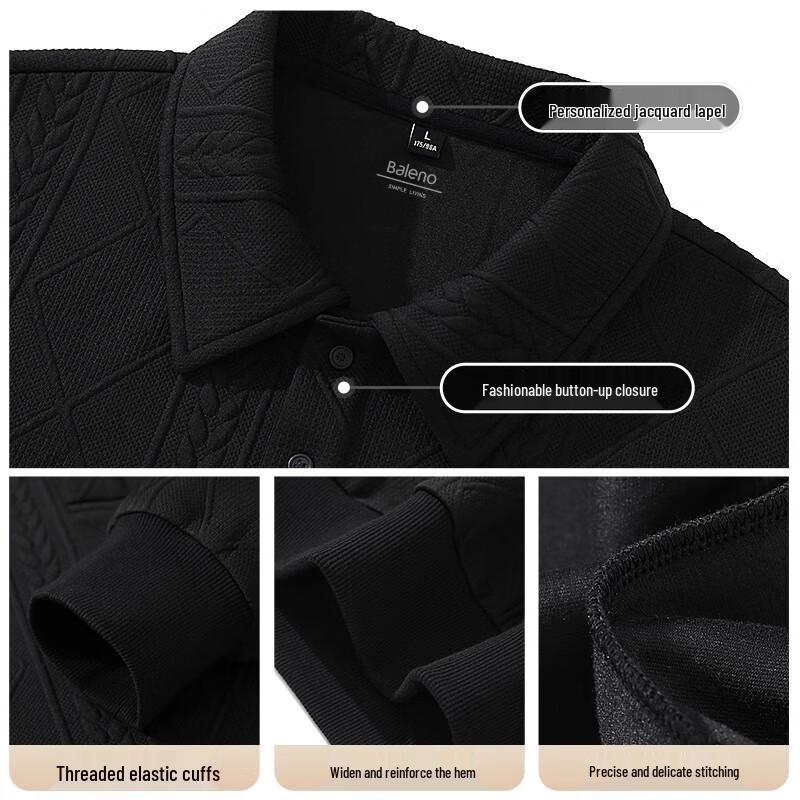 Baleno Men's Jacquard Air Layer Polo Sweatshirt