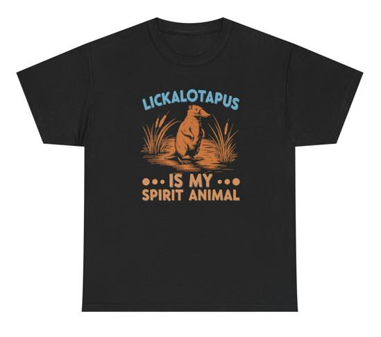 Lickalottapus Is My Spirit Animal T Shirt Funny Unhinged Platypus Meme Humor Tee XL