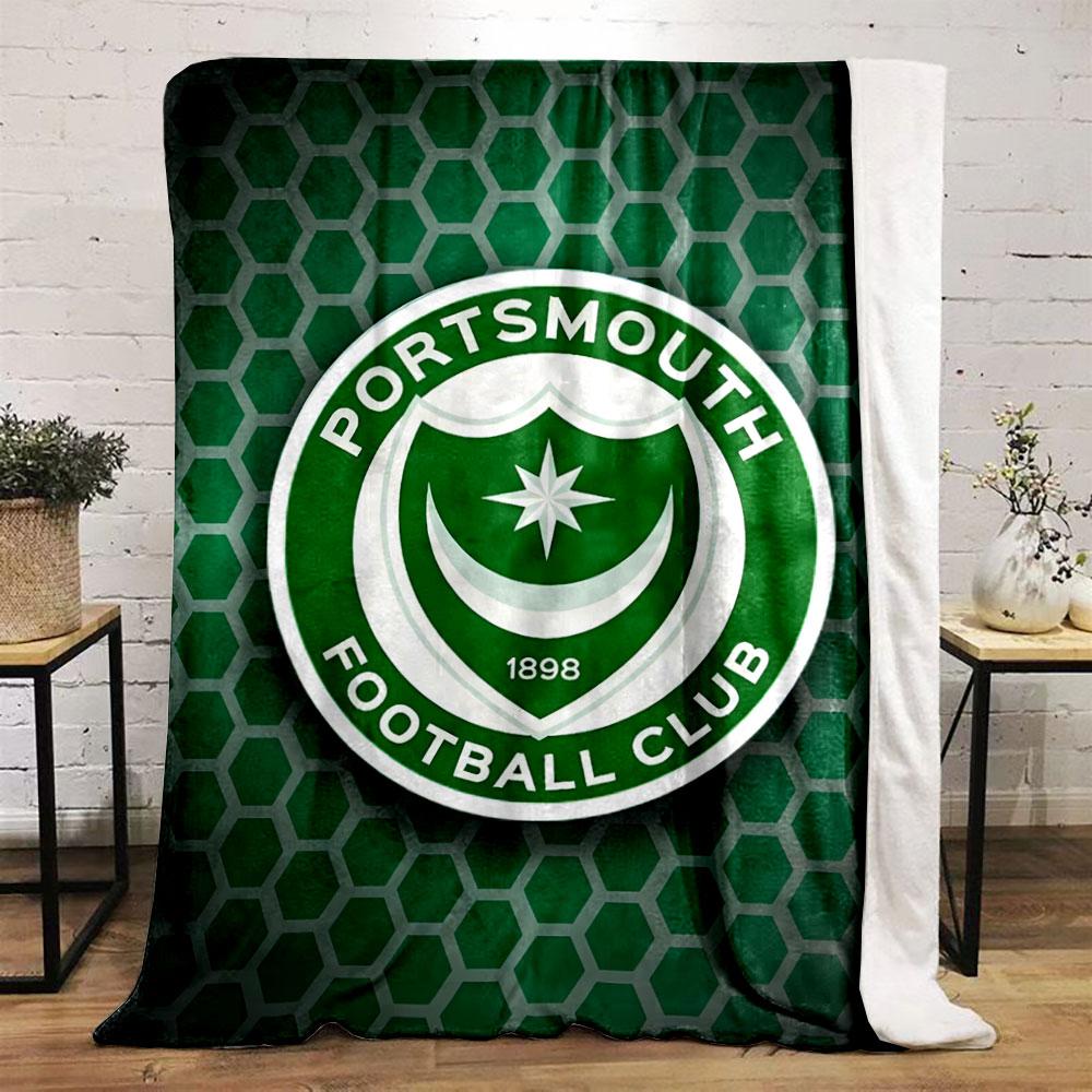 Portsmouth FC Green Blanket for All Seasons Blanket Lunch Break Throw Gift