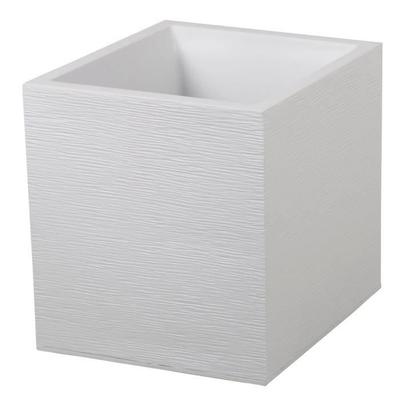 Blumentopf Quadratisch 40 cm - EDA - Graphit - 31 L - 39 x 39 x H. 43 cm - Weiß gekalkt