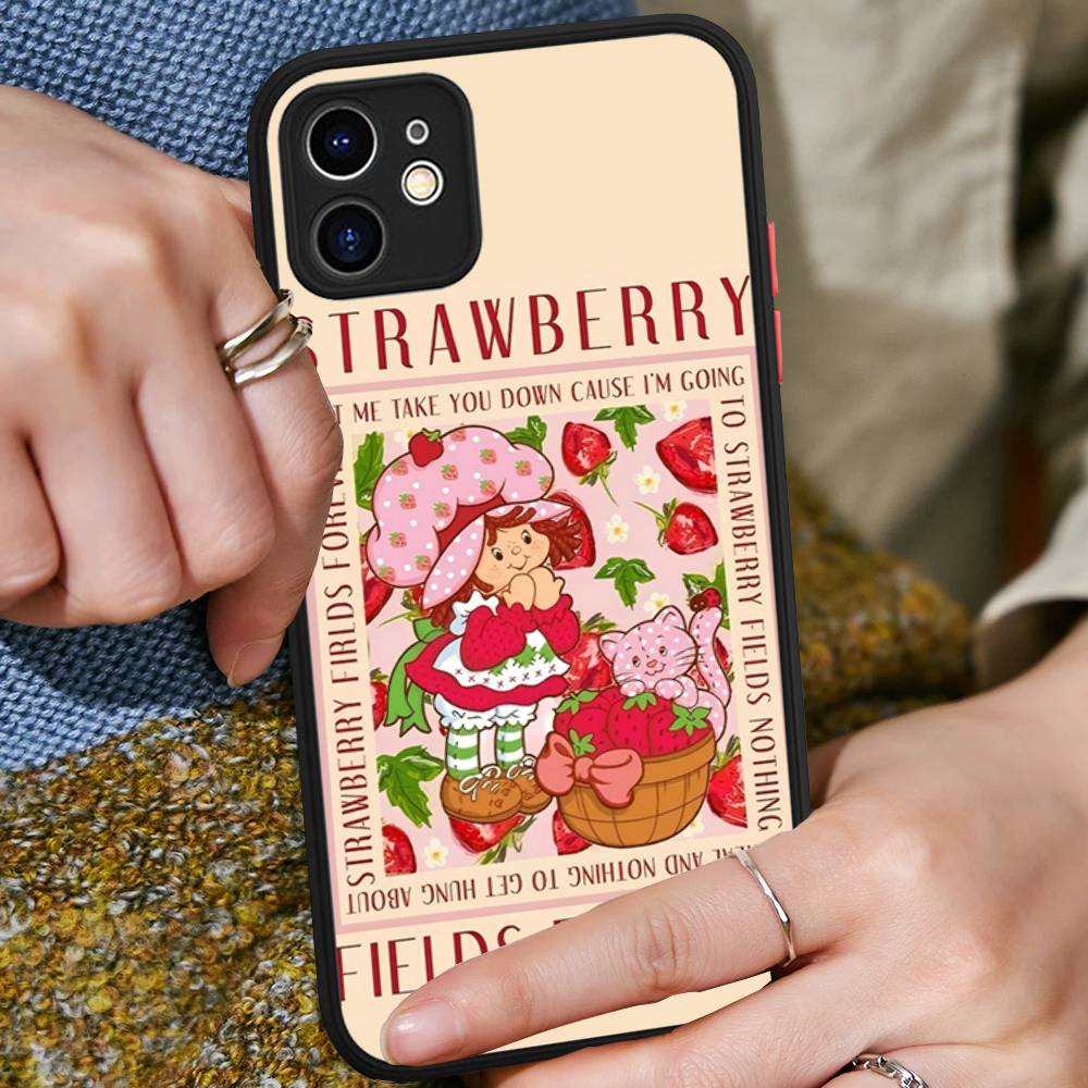S-Erdbeerkuchen-Mädchen Für IPhone 16 Pro Max 15 14 13 12 11 XS MAX X Plus Bonbonfarbe Mattes TPU Handyhülle