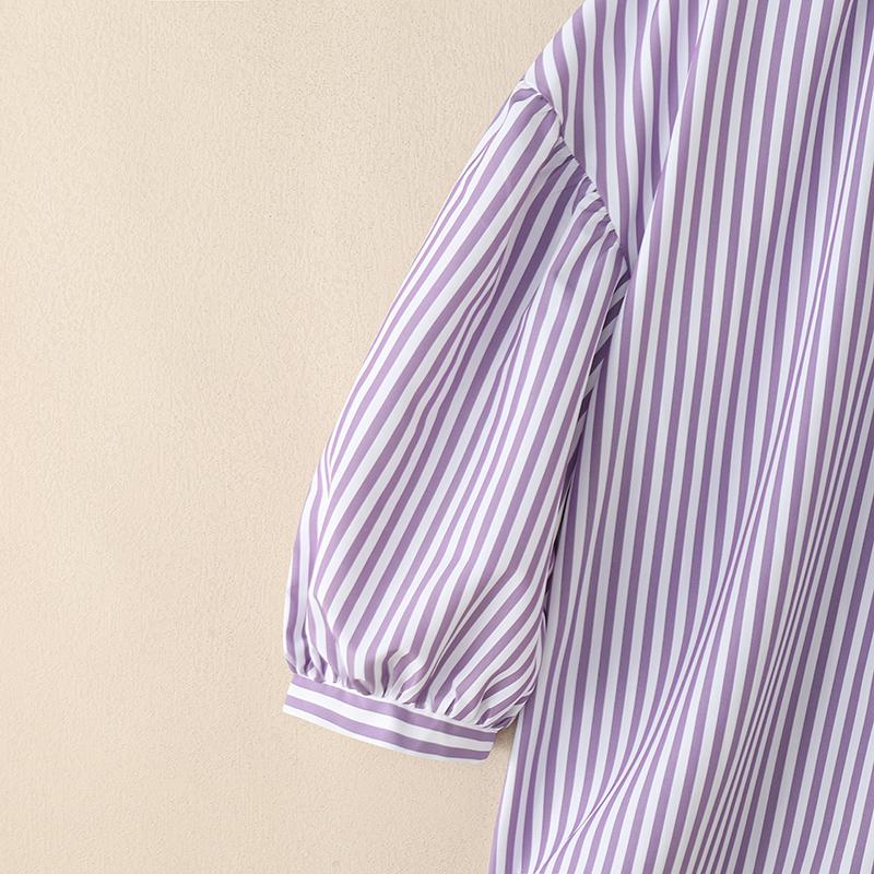 ZANZEA Women Casual Round Neck Loose Long Sleeve Stripe Blouse