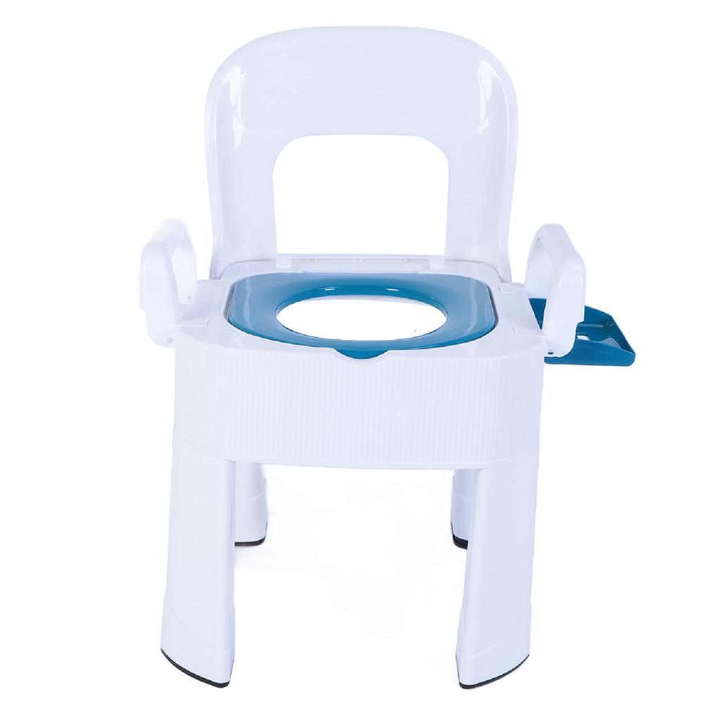 Squat Toilet Commode Chair Detachable Foldable Non Slip Armrest Backrest Cushion Quick Drying Extra Wide Commode Bathroom Sitting Bath Stool