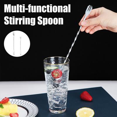Cocktail-Rührlöffel aus Edelstahl, Barlöffel, langer Rührlöffel, Getränkerührer für Tee, Kaffee, Eis, Saft