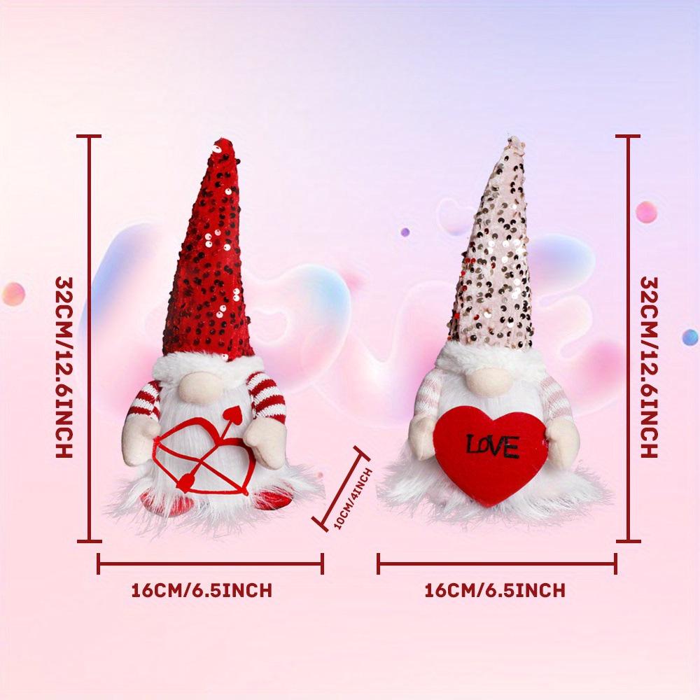 Valentine s Day Luminous Sequin Gnome Ornaments