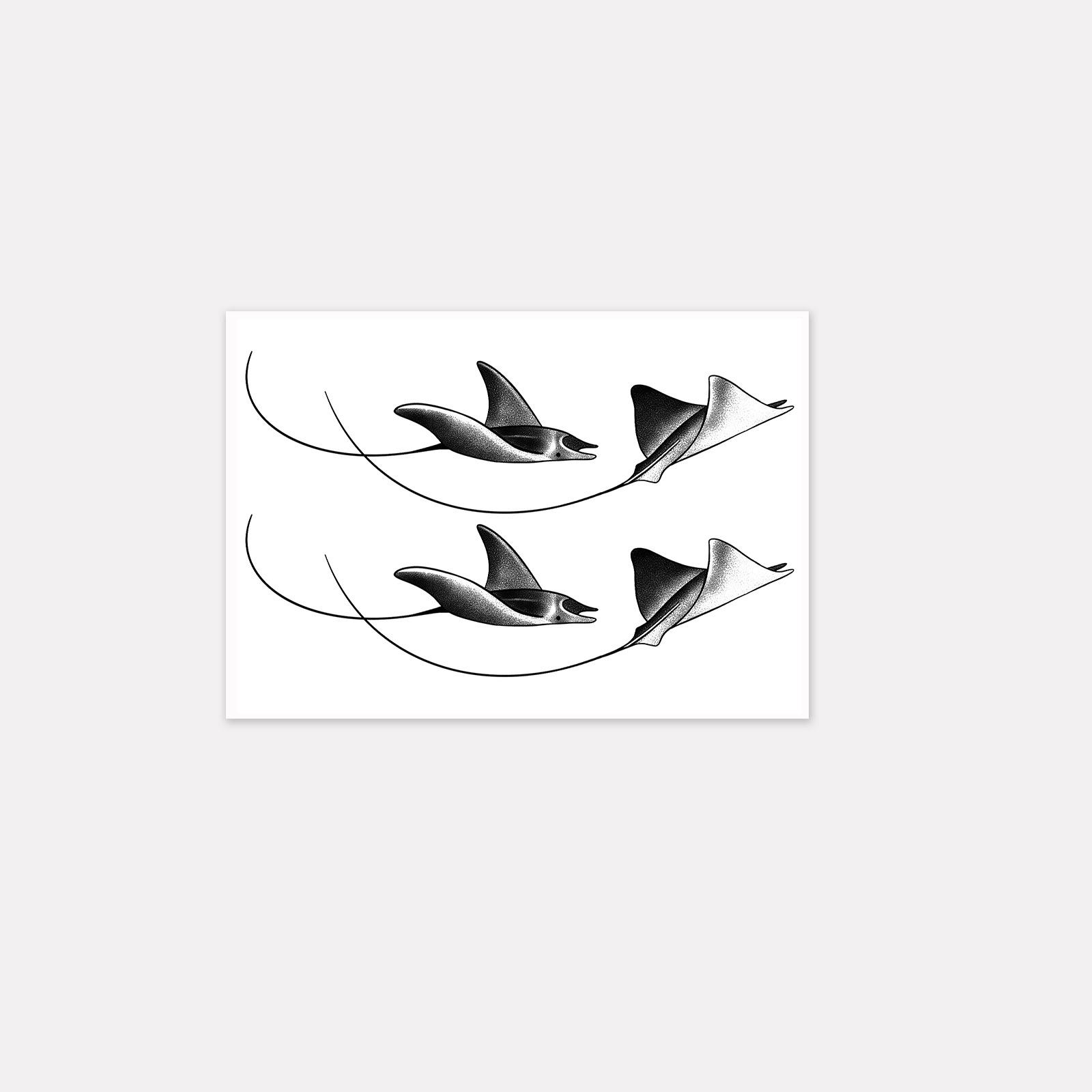 

Double Manta Ray Forearm Tattoo Patch Waterproof And Long-Lasting Women S High-End Simulation Tattoo 10*7