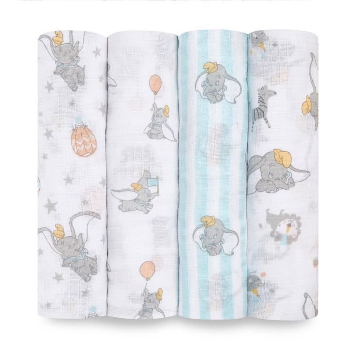 Aden + Anais Essentials Cotton Muslin Swaddle Blankets - Pack De 4 Dumbo De Nouvelles Hauteurs
