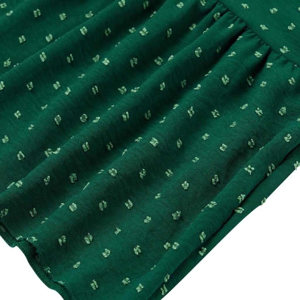 Damen Frühling Einfarbig V-Ausschnitt Kurzes Kleid mit Lotusblattärmeln Sommer Lässig A-Linie Hohe Taille Lange Kleider S-XL