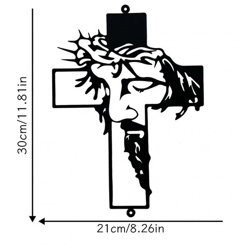 Cross Acrylic Sign, Jesus Wall Art Decor, Modern Wall Decoration, Silhouette Art, Suitable For Home Office Living Room Bedroom