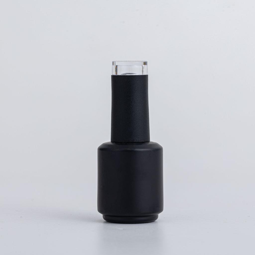 15ml Black/White Nail Polish Bottle with Brush, Lightproof Glass Bottle for Nail Base Gel, Empty Dispenser Bottle
