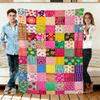 Bunte Patchwork-Blumen-Flanell-Decke Weiche Gemütliche Überwürfe Nickerchen Reisegebrauch