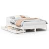 Vidaxl Bed Frame Without Mattress, White, 160X200 Cm, Solid Pine Wood