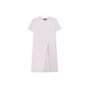 Rhinestone Logo Casual Solid Knit A-Line Commuter Fashion Breathable Short Sleeve Dress Women Dresses Lotus-Pink F11W227306FPK