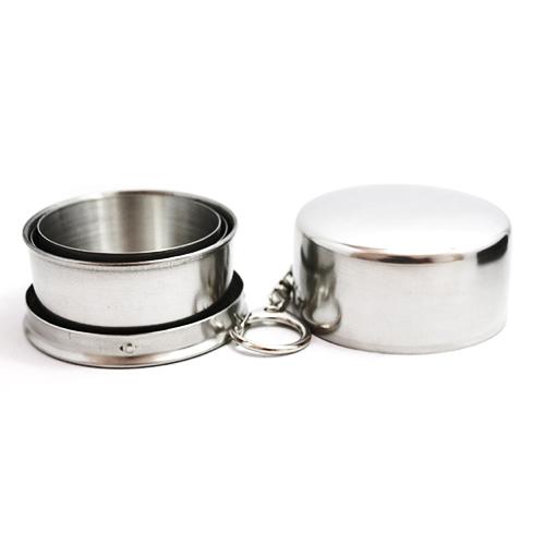Portable 75ml sport Water Bottles Stainless Steel Drinking Teacup Mug Tea Coffee Outdoor Travel Folding Collapsible Cup With Lid 51-100ml