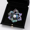 Camellia Brooch, 3D Hollow Floral Design Suit Badge with Imitation Pearl Cubic Zirconia Embellishment, Brooch Pin for Suits Scarves Accessories